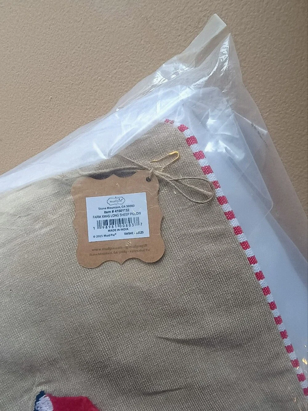 NWT-Christmas Lumbar Sheep Pillow